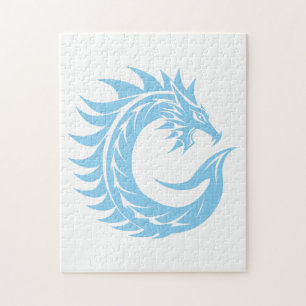 Dragon Styled Letter C, Dragon Alphabet, Monogram Jigsaw Puzzle