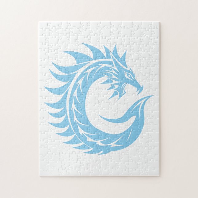 Dragon Styled Letter C, Dragon Alphabet, Monogram Jigsaw Puzzle (Vertical)