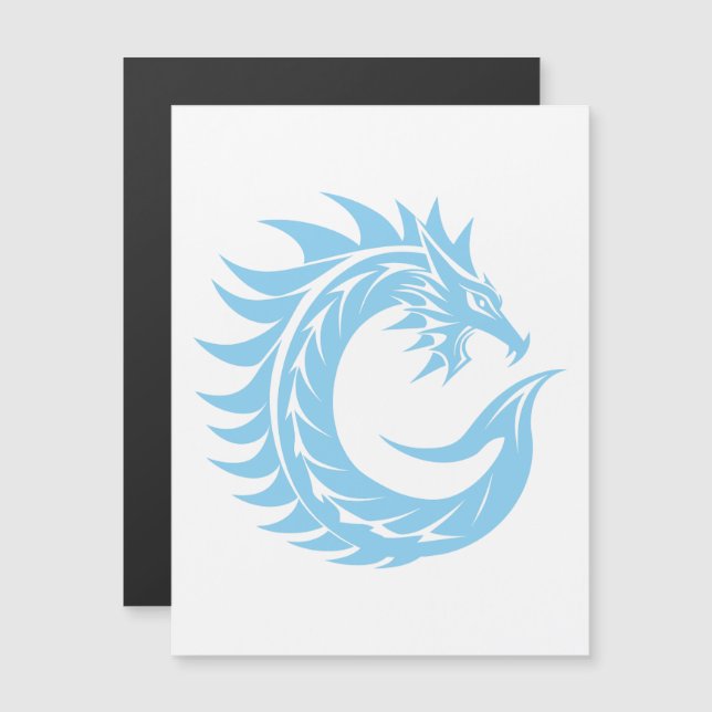 Dragon Styled Letter C, Dragon Alphabet, Monogram Magnetic Invitation (Front/Back)