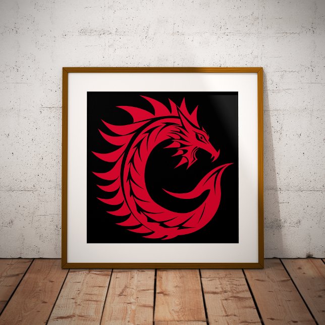 Dragon Styled Letter C, Dragon Alphabet, Monogram Poster (Creator Uploaded)