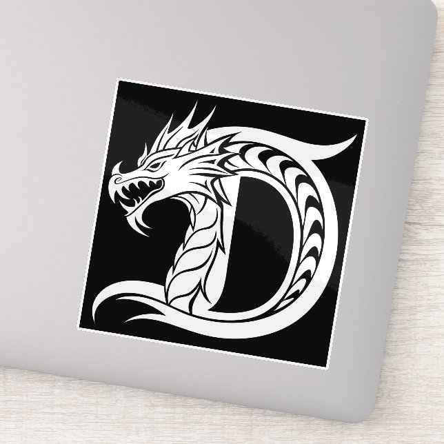 Dragon Styled Letter D, Dragon Alphabet, Monogram (Detail)