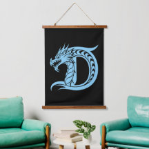 Dragon Styled Letter D, Dragon Alphabet, Monogram