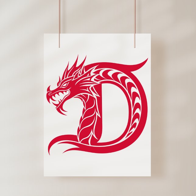 Dragon Styled Letter D, Dragon Alphabet, Monogram Photo Print (Creator Uploaded)