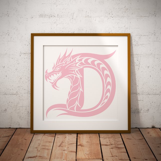 Dragon Styled Letter D, Dragon Alphabet, Monogram Photo Print (Creator Uploaded)