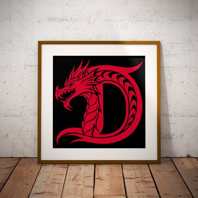 Dragon Styled Letter D, Dragon Alphabet, Monogram Photo Print (Creator Uploaded)