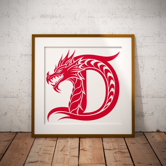 Dragon Styled Letter D, Dragon Alphabet, Monogram Photo Print (Creator Uploaded)