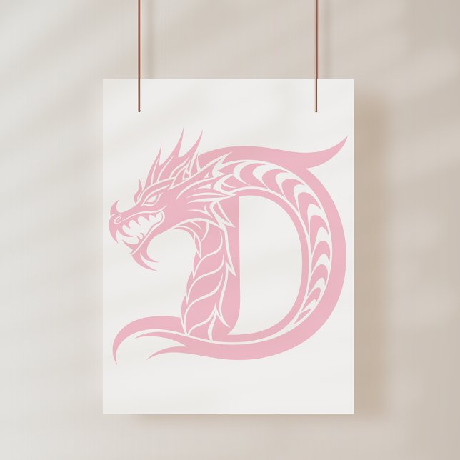 Dragon Styled Letter D, Dragon Alphabet, Monogram Poster (Creator Uploaded)