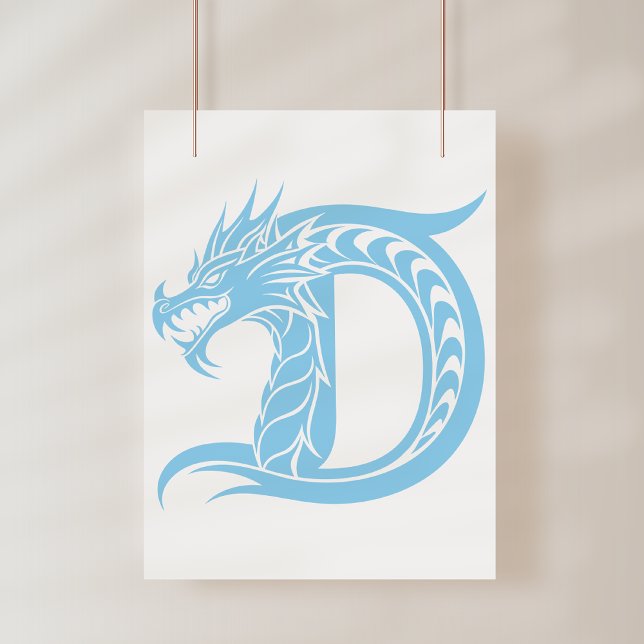Dragon Styled Letter D, Dragon Alphabet, Monogram Poster (Creator Uploaded)
