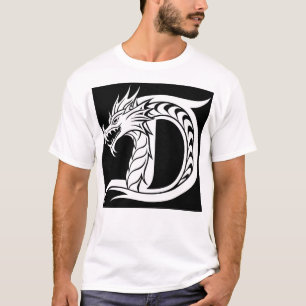 Dragon Styled Letter D, Dragon Alphabet, Monogram T-Shirt