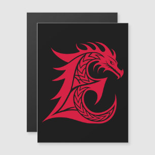 Dragon Styled Letter E, Dragon Alphabet, Monogram Magnetic Invitation