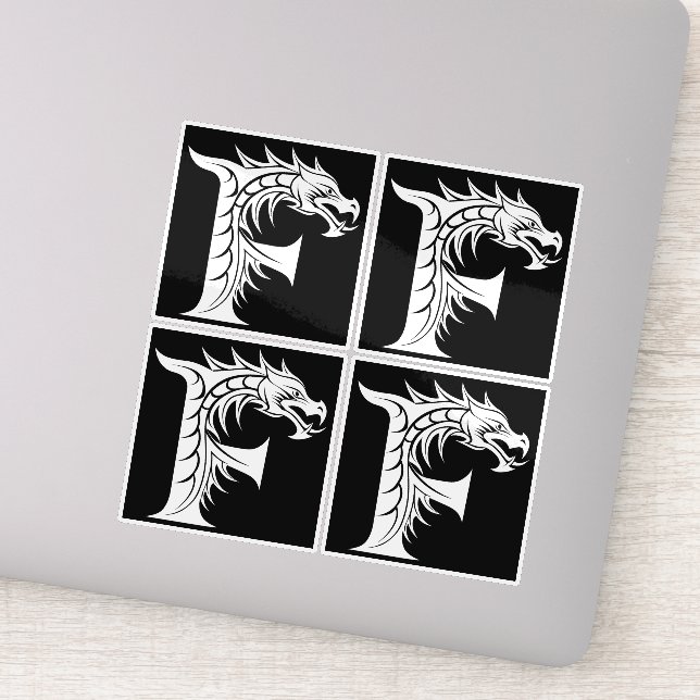 Dragon Styled Letter F, Dragon Alphabet, Monogram (Detail)