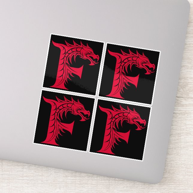 Dragon Styled Letter F, Dragon Alphabet, Monogram (Detail)