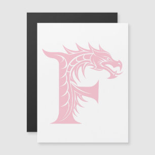 Dragon Styled Letter F, Dragon Alphabet, Monogram Magnetic Invitation