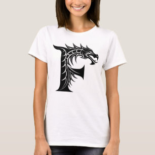 Dragon Styled Letter F, Dragon Alphabet, Monogram T-Shirt