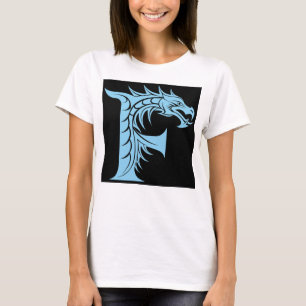 Dragon Styled Letter F, Dragon Alphabet, Monogram T-Shirt
