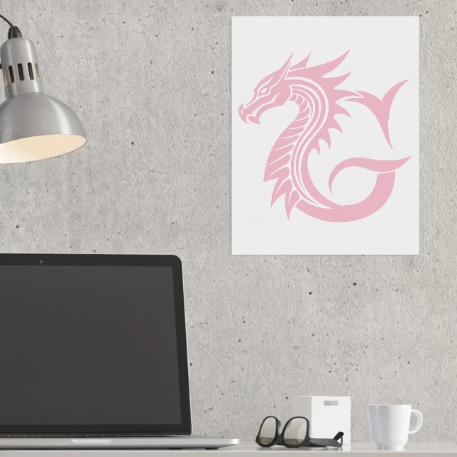 Dragon Styled Letter G, Dragon Alphabet, Monogram Foil Prints (In Situ (Desk))