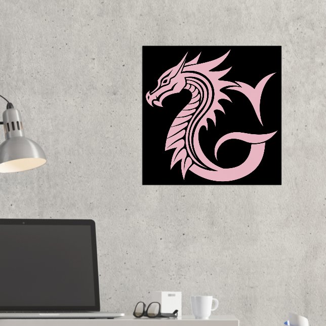 Dragon Styled Letter G, Dragon Alphabet, Monogram Foil Prints (In Situ (Desk 2))