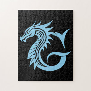 Dragon Styled Letter G, Dragon Alphabet, Monogram Jigsaw Puzzle