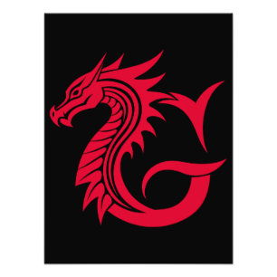 Dragon Styled Letter G, Dragon Alphabet, Monogram Photo Print