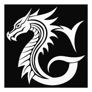 Dragon Styled Letter G, Dragon Alphabet, Monogram Photo Print