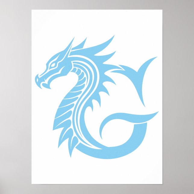 Dragon Styled Letter G, Dragon Alphabet, Monogram Poster (Front)
