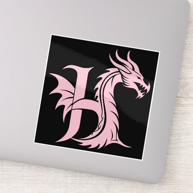 Dragon Styled Letter H, Dragon Alphabet, Monogram (Detail)