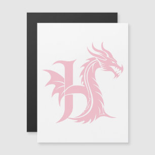 Dragon Styled Letter H, Dragon Alphabet, Monogram Magnetic Invitation