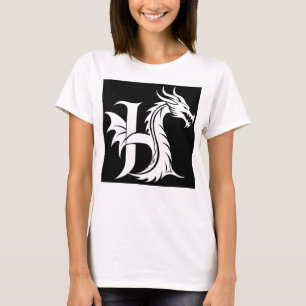 Dragon Styled Letter H, Dragon Alphabet, Monogram T-Shirt