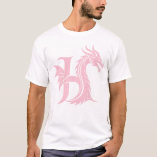 Dragon Styled Letter H, Dragon Alphabet, Monogram T-Shirt