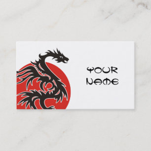 Dragon Sun - black red white + your ideas Business Card