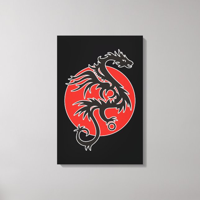 Dragon Sun - black red white + your ideas Canvas Print (Front)