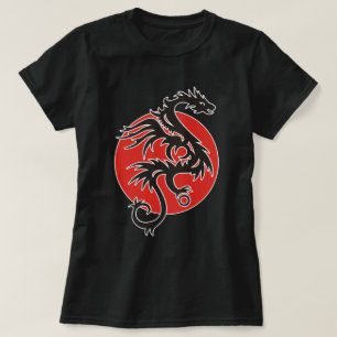 Dragon Sun - black red white + your ideas T-Shirt