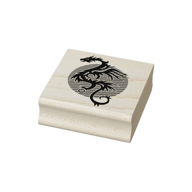 Dragon Sun right - black red white + your ideas Rubber Stamp (Stamp)