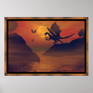 Dragon Sunset By Michelle Wilder Poster