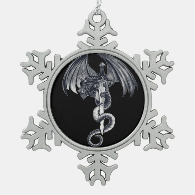 Dragon & Sword Christmas Ball Ornament (Front)