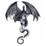 Dragon & Sword Photo Sculpture<br><div class="desc">Pencil drawing of a dragon around a sword</div>
