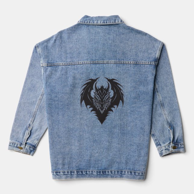 dragon symbol denim jacket (Back)