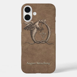 Dragon Symbol Faux-Leather with Name iPhone 16 Plus Case