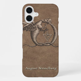 Dragon Symbol Faux-Leather with Name iPhone 16 Plus Case