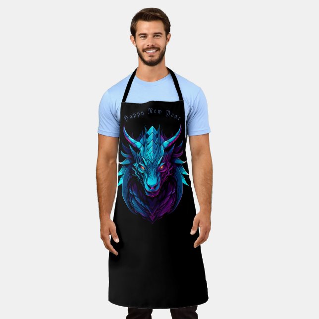 Dragon symbol, personalised apron (Worn)