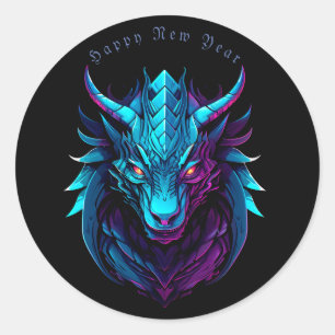 Dragon symbol, personalised classic round sticker