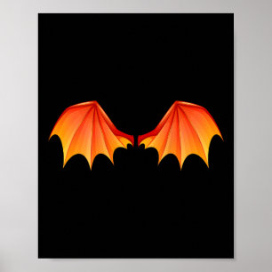 Dragon T Wings Halloween Costume Orange On The Ck  Poster