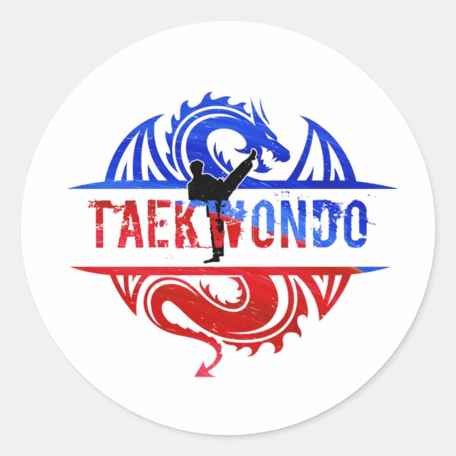 Dragon Taekwondo Classic Round Sticker (Front)