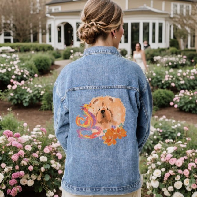 DRAGON-TALEZ CHOW art on  back Denim Jacket (Creator Uploaded)