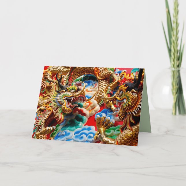 dragon temple greeting card (Front)