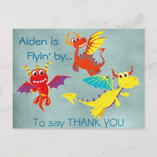 Dragon THANK YOU postcard (personalise)