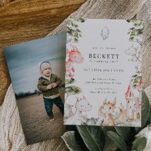 Dragon Theme Birthday Party Invitation