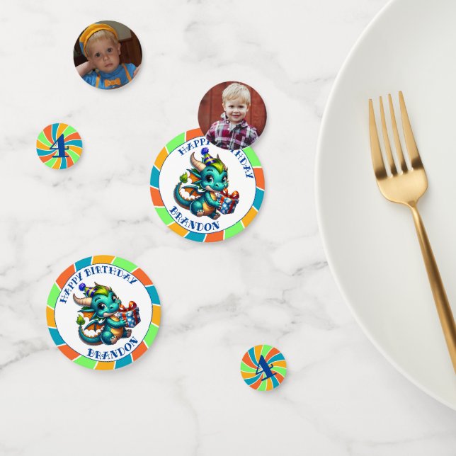 Dragon Themed Boy's Birthday Party Confetti (Group)