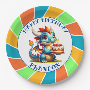 Dragon Themed Boy's Birthday Party Paper Plate
