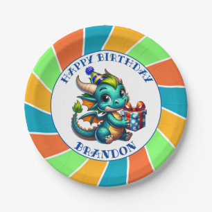 Dragon Themed Boy's Birthday Party Paper Plate